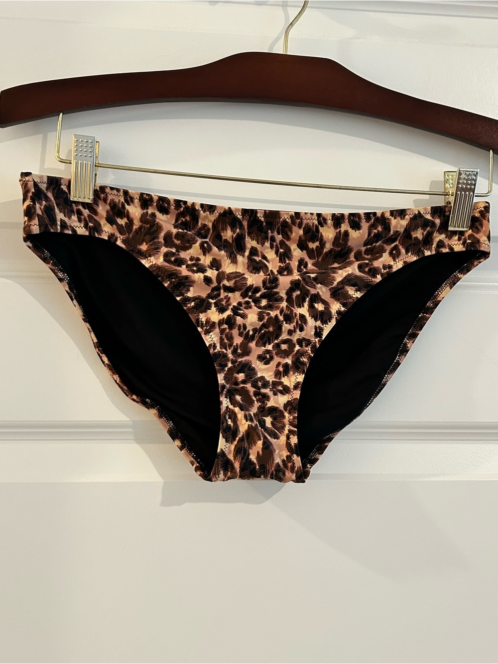 Aerie Leopard Print Bikini Bottom Brown Tan Size M